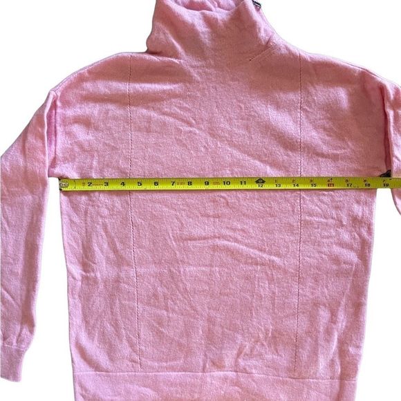 Bogner baby pink 100% virgin wool mock turtleneck sweater sz 6 side neck zipper - Picture 4 of 8